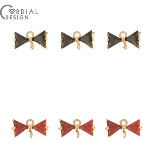 Cordial Design 100Pcs 6*12MM Jewelry Accessories/DIY Connectors/Hand Made/Jewelry Findings & Components/CZ Charms/Earring Making