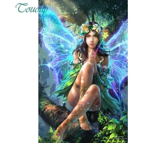 Diamond mosaic Flower Fairy butterfly 5d diy Diamond Painting Cross Stitch cartoon girl Rhinestone diamond Embroidery Home Decor