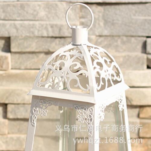 C Iron glass candlestick candle wedding candlestick lamp typhoon home clubhouse Decoration