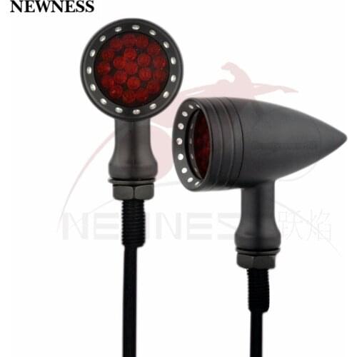 Motorcycle Black 20LED Red Turn Signal Light Tail Brake for Harley Davidson Cafe Racer Bullet Motorbike Flashers Cruiser Chopper