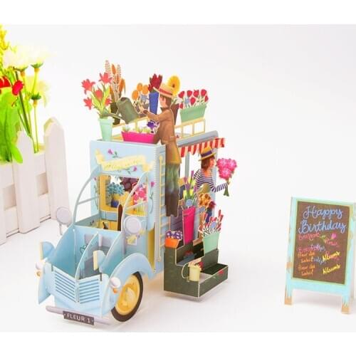 Business invitation boy gift card travel Postcard pop up 3D Birthday Card world attractions card