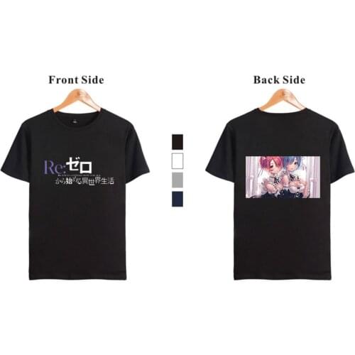 Re:zero Printing T-shirt Summer Fashion Round Neck Short Sleeve Popular Japanese Anime Streetwear Plus Size