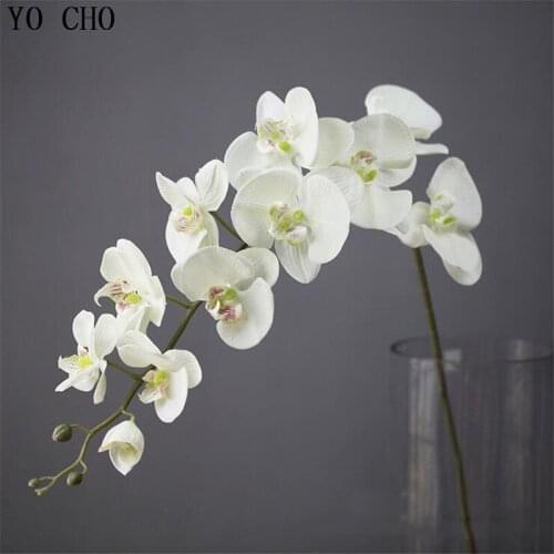YO CHO Artificial Flower Butterfly Orchid Flower Wedding Home Decoration Fake Orchid Plants Flower Simulation Orchid Phalaenopsi