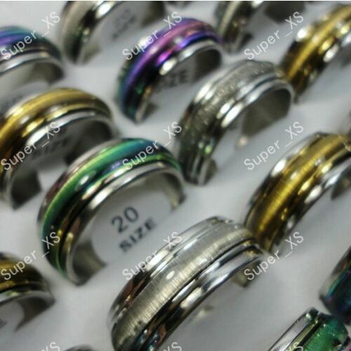150Pcs Wholesale Mixed Lots Cat-eye Opals Stainless Steel Rings Fo Women Men Jewelry Pack Lots Free Shipping RL221