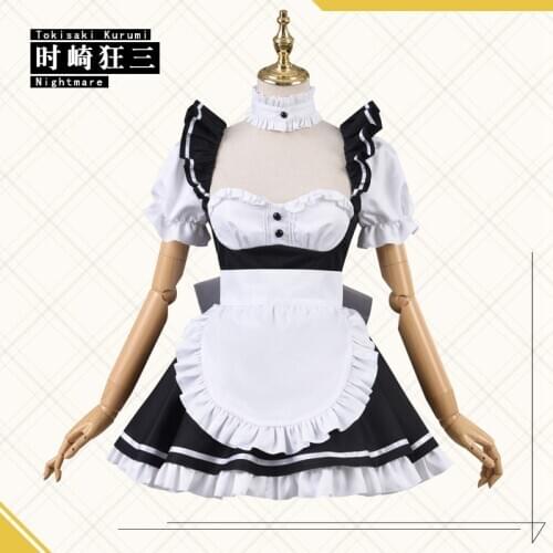 Anime DATE A LIVE Tokisaki Kurumi Maid Dress Nightmare Outfit Party Uniform Cosplay Costume Halloween Women FreeShipping 2021New