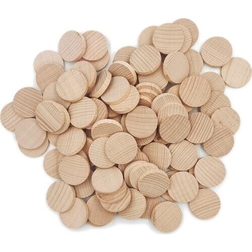 100pcs 4cm Unfinished Wood Slices Round Wooden Disc Circles Wood Cutouts Ornaments for Craft and Decoration