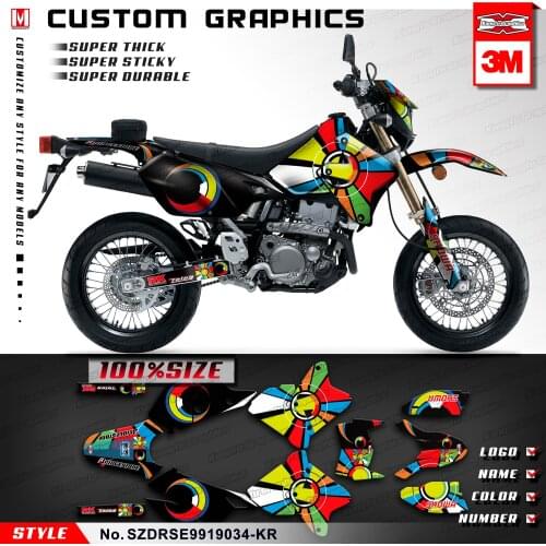 KUNGFU GRAPHICS Vinyl Decals Off-road Stickers for DRZ400SM DRZ 400 Enduro 1999 to 2019 KLX 400R 2002 2003 2004, Customizable