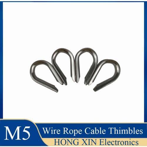 M5 Wire Rope Cable Thimbles 304Stainless Steel Non-rusting and anti-corrosion Wire rope ring