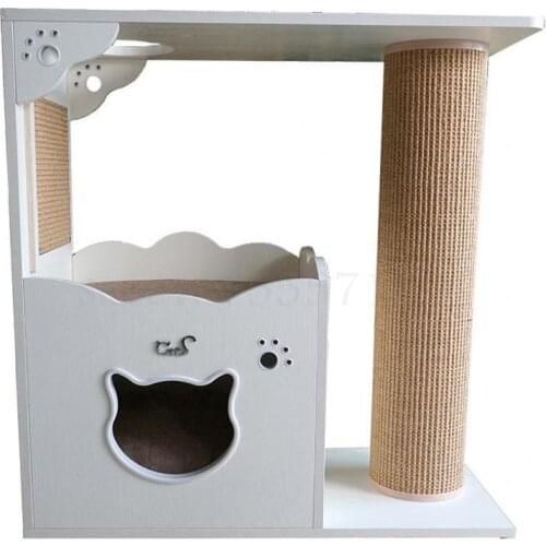 Cat furniture two-layer wooden cat climbing frame cat house sisal cat scratch post H3b send a full set of pads