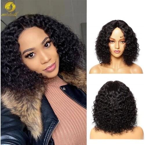 Mishell Curly Short Bob 4x4 Lace Front Human Hair Wigs Pre Plucked For Black Women Glueless 13x4 Deep Wave Frontal Wig Remy