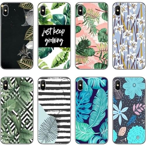 Fashion Flower Leaf Transparent Phone Case For iPhone 12 11 Pro Max Mini XS Max XR X 8 7 Plus 6 6S Plus 5 5S SE 2020