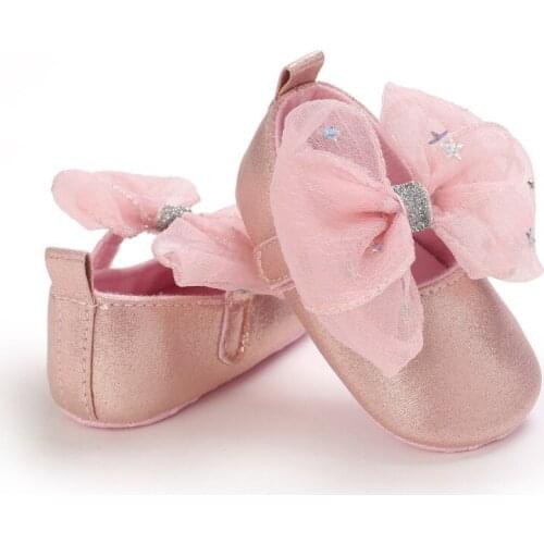 2021 Baby Princess Shoes Big bow Baby Girls First Walker Spring Autumn Crib Shoes Party Wedding Shoes For Prewalker Kid Shoes