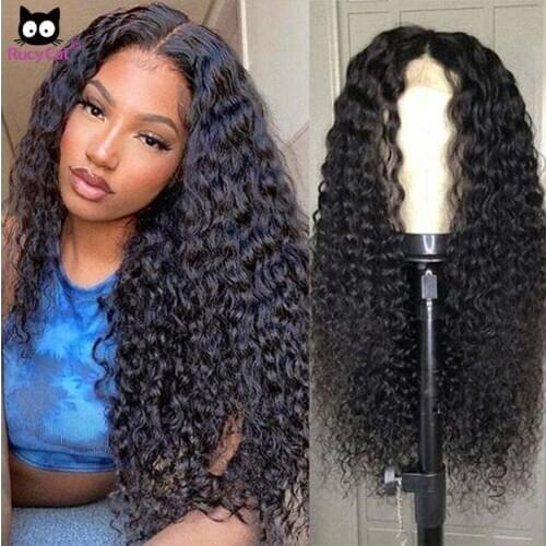 Rucycat Pre Plucked 13x4 Lace Front Human Hair Wigs 30 Inch Lace Front Wig Water Wave Wig Transparent Lace 13x6 Lace Front Wig