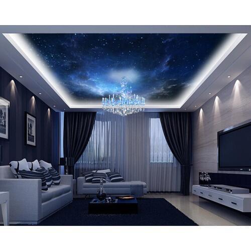 Custom ceiling Textile Wallcoverings,the universe for apartment house office retail space background wall wallpaper