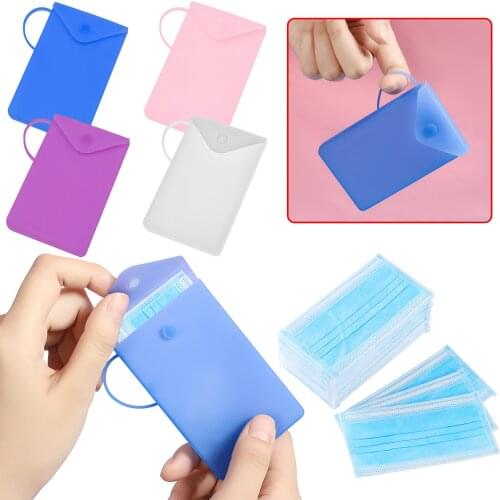 Portable Face Masks Organizer Moisture-Proof Filter Silicone Storage Box Impact Resistance Flexibility Resistance Storage Box