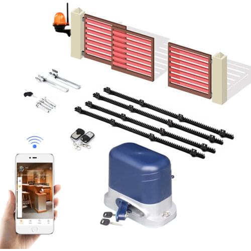 Heavy duty Cantilever Timber & Steel Sliding Gate‘s Motor Opener Closer engine with 4M strong gear Nylon racks wifi controller