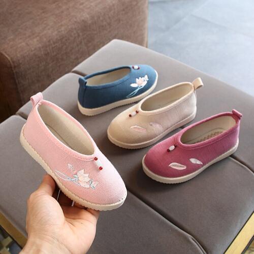 Children girls cloth shoes kids boys Hanfu shoes Chinese style casual shoes fashion embroidered shoes soft breathable sneakers