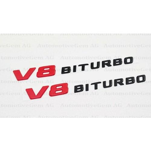 V8 BITURBO Fender Side fit AMG Emblem Red Black Logo Badge fit for Mercedes C63 E63 G63