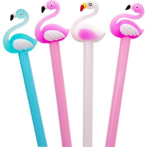 1 Pcs Cartoon Creative Flamingos Neutral Small Pure Fresh Swan Pen Black Student Stationery School Pen Office Supplies Wholesale