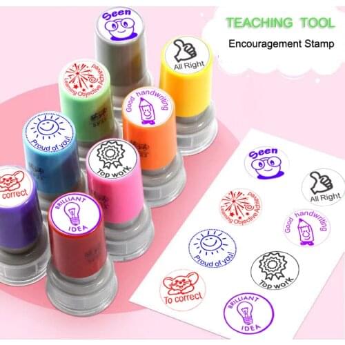 1 Piece Teaching Tools For Kids Encourage Seal Primary Student Kindergarden Motivation Gift Praise Reward Stamps Self-nking