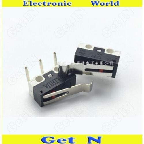100pcs Mouse Side Buttons Switches Micro Tact Switches with bent handle 3 Bent Pins DIP ON/OFF 1A 125V AC