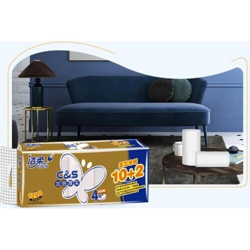 12 Roll 4 Layer Toilet Tissue Home Bath Toilet Roll toilet paper Soft Toilet Paper Skin-friendly Paper Towels