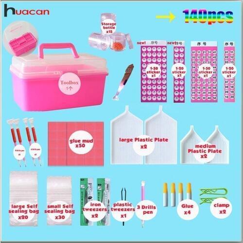 140pcs/set Diamond Embroidery Accessories 5D DIY Diamond Painting Cross Stitch Tools Full Kits Rhinestones Boxes Cases