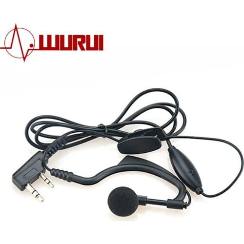 2 PCS PTT Microphone Walkie-Talkie Headphones High-Ranking Two Pin K Plug Radio Walkie Talkie Headset for Baofeng BF-888S UV-5R