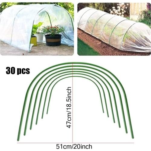 30 pcs Greenhouse Hoops Plant Grow Tunnel Hoop with Plastic Coated Rust-Free for Raised Beds Row Cover Garden Netting Frame
