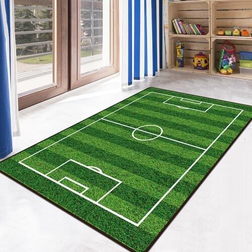Carpet 3D Football Area Rugs Flannel Rug Memory Foam Carpet Boy girl Kids Play Crawl Mat Big Carpets for Home Living Room decor