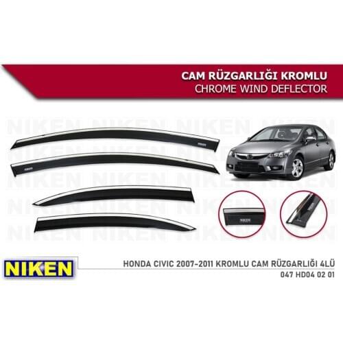 For Honda Civic Chrome Wind Deflector Rain Window Visors 2006 2007 2008 2009 2010 2011 2012 4 Pieces Car Auto Accessory Sport