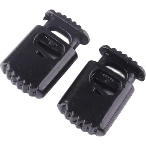 50 pcs Plastic Stoppers Cord Lock Black hole Toggles Clip Apparel Bungee Cord Accessories Clothes Bag Plastic Push Lock
