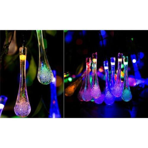 60 led solar lamp Water drops solar led spotlight outdoor IP65 2V Solar panels light warmwhite solar powered lights