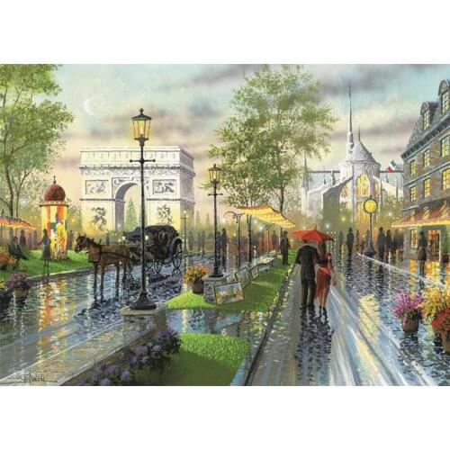 5D DIY Diamond Painting Street scenery Cross stitch Full Diamond Embroidery Rainy day landscape Mosaic Rhinestones Decor Gift