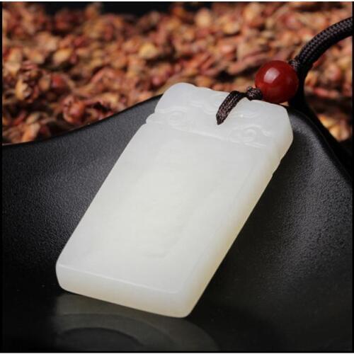 Hetian jade white without peace card brand sunny brand licensing men and women with identification certificate