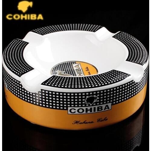 COHIBA Portable Cigar 4 Rest Holder Home Ceramic Ashtray Luxury Tobacco Cigar Ashtray Stand