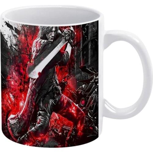 Dante White Mug Coffee Mug 330ml Ceramic Home Milk Tea Cups and Mugs Travel Gift for Friends Flock Off Dante 21 Abstract Sparda