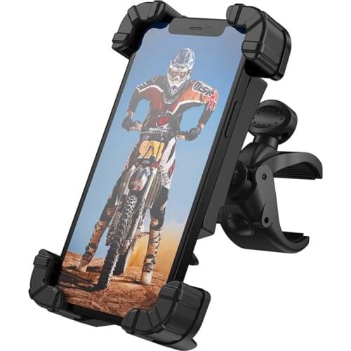 Phone Holder For Motorcycle Bike Bicycle Tool ABS+Silicone Auto Parts Black Electrical Device Mounts