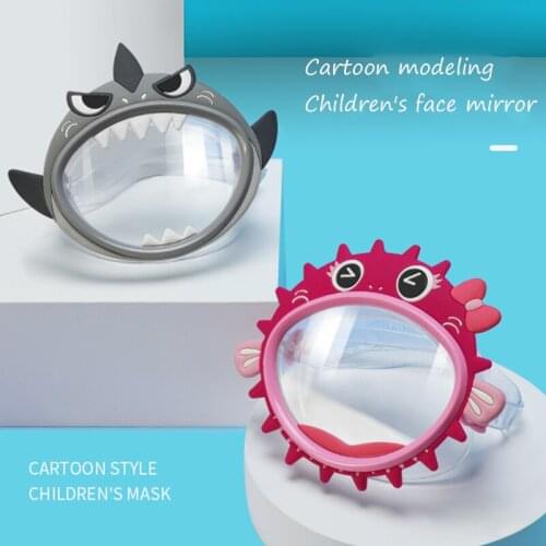 Cartoon Animal Children Diving Mask for Boys and Girls Swimming Mask Silicone Waterproof and Anti-Fog Hd Large Frame jlrr