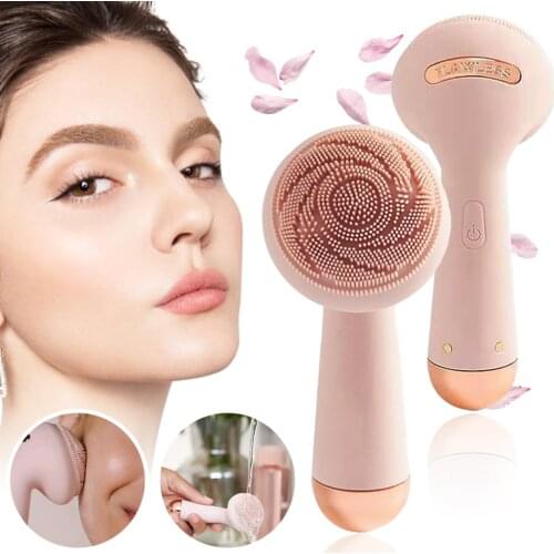 Electric Silicone Facial Brush USB Face Brush Cleansing Waterproof Sonic Vibration Cleanser Deep Pore Cleansing Skin Massager