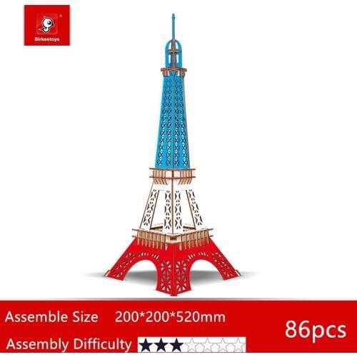 Eiffel Tower wooden Craft Assembly Construction Sets Wooden 3D Puzzle Model Architecture Hobbies Building Toys Teens Adult