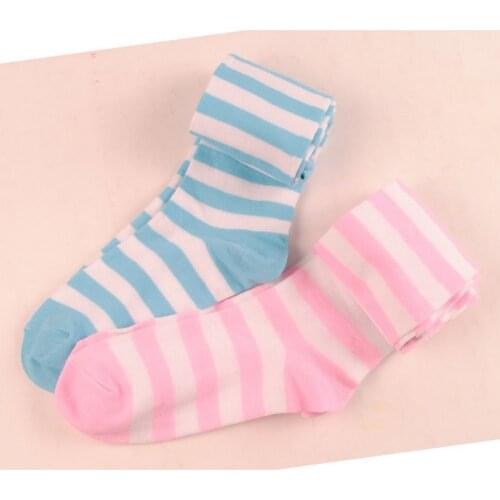 Anime sexy cute blue and white striped/pink and white striped knee socks Lolita girl anime women cosplay long socks