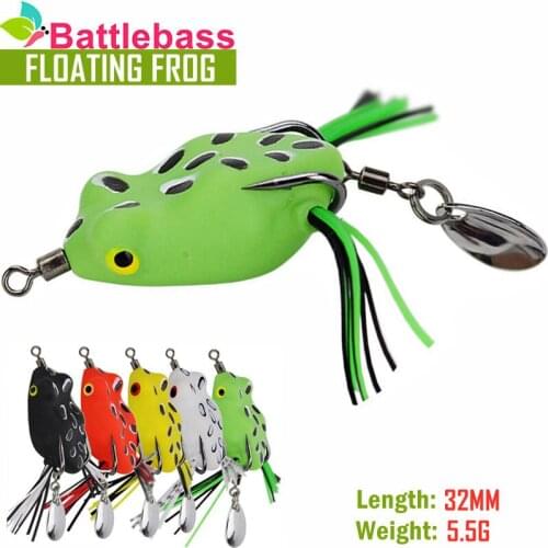 BATTLEBASS 3.2cm 5.5g Artificial fake bait, colorful silk frog, fake bait, artificial bait, bait, fishing equipment