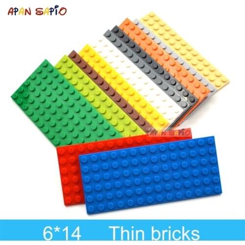 5pcs 6x14 Dots DIY Building Blocks Thin Figures Bricks Educational Creative Size Compatible With 3456 Toys for Children