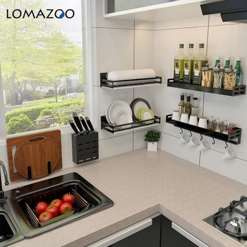 Kitchen Organizer Knife Holder For Kitchen Tools Rack Spice Rack Dish Rack Holder Shelf Free Perforated Storage Rack Acessory