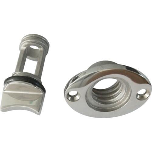 Marine Boat Surface Polishing Oval Garboard Drain Plug Fits Hole Screw Thread Corrosion Resistant 316 Stainless Steel