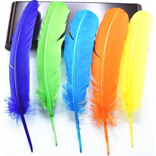 10pcs/Lot 25-30CM/10-12" White Color Real Natural Turkey Feather Goose Feathers for Crafts Carnival Wedding Feathers Decoration