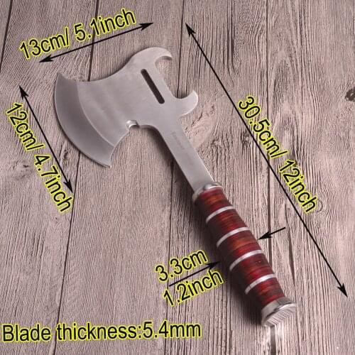 King Sea 2018 New Cow Shape Camping Axe Multifunctional Survival Ax Wood Handle Hatchet Outdoor Hand Tools