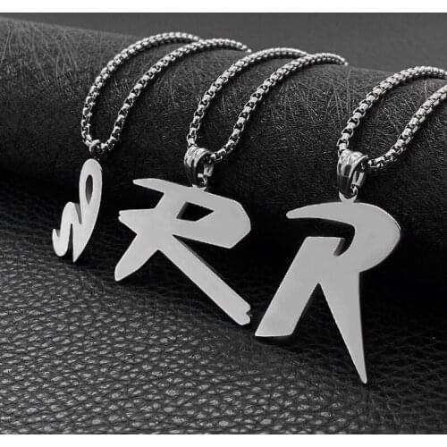 Fashion new titanium steel simple letter necklace fashionable stainless steel R letter necklace female hot sale