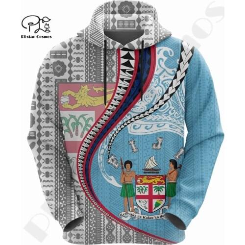 PLstarCosmos 3DPrint Newest Fiji Polynesia Tribe TIKI Pattern Tattoo Funny Harajuku Streetwear Unisex Hoodie/SweatshirtZip A-1